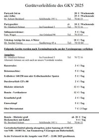 Geräteverleihliste 2025